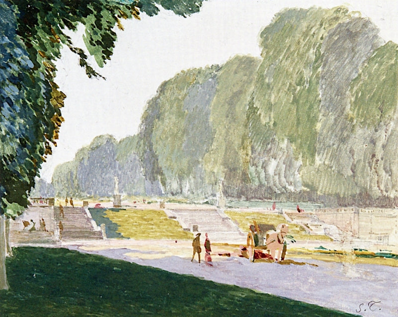 Parc de Saint-Cloud, vintage artwork by Sergei Chekhonin, 12x8" (A4) Poster
