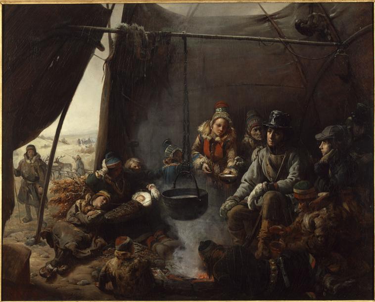 Louis-Philippe au Cap Nord, vintage artwork by Francois-Auguste Biard, A3 (16x12") Poster Print