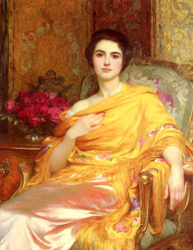 Portrait Of Elsa, vintage artwork by Sir Francis Bernard (Frank) Dicksee, 12x8" (A4) Poster