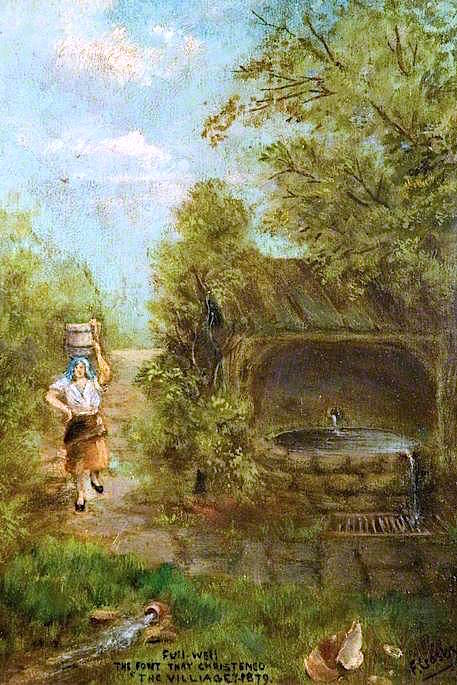 Well at Fulwell, 1879, vintage artwork by Frederick Gordon Crosby , 12x8" (A4) Poster