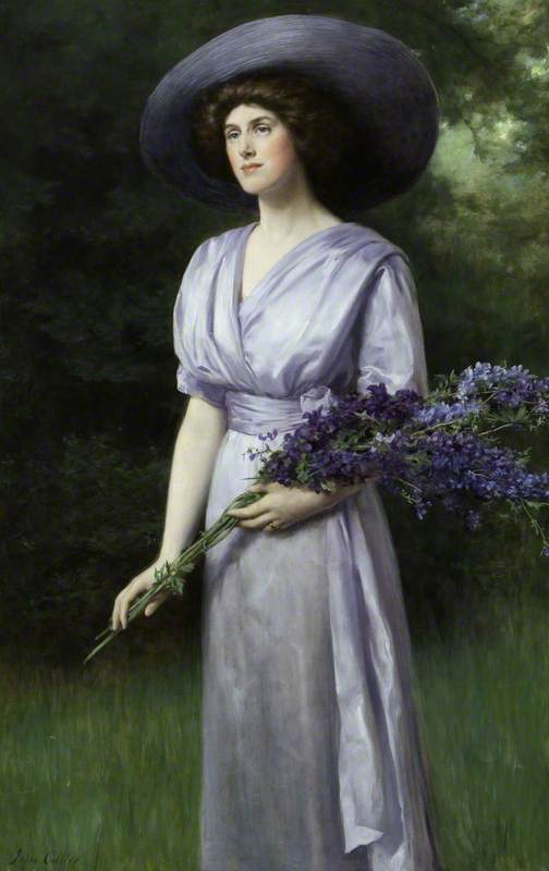 Doris Allan, Lady Vernon, vintage artwork by John Maler Collier, 12x8" (A4) Poster