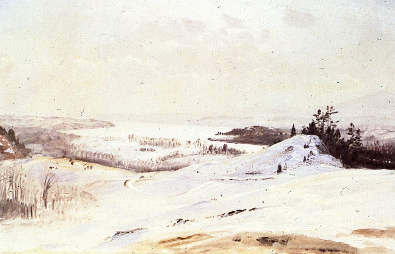 The Hudson Valley in Winter from Olana, vintage artwork by Frederic Edwin Church, 12x8" (A4) Poster