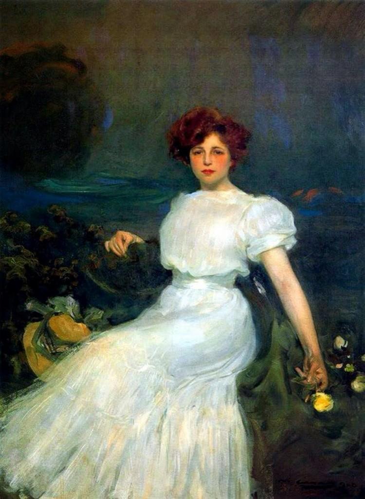 Mujer sentada by Ramon Casas y Carbo,A3(16x12")Poster