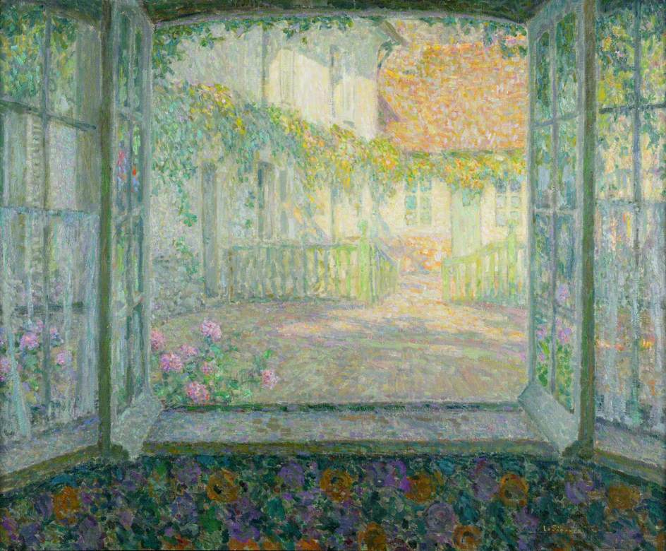 Courtyard from a Window by Henri Le Sidaner,A3(16x12")Poster