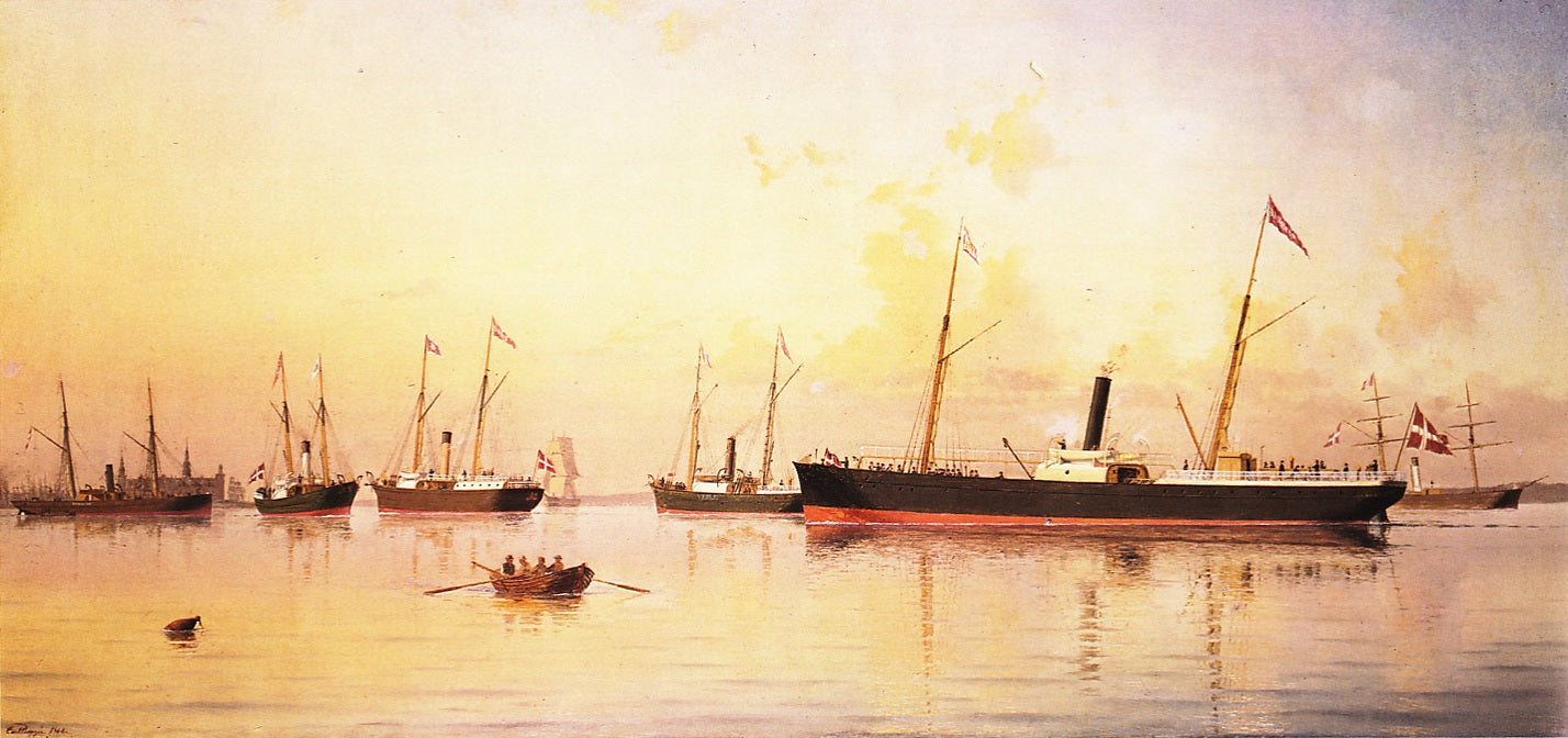 Øresund, St. Knud, Uffo, Veile, Aarhuus and Axelhuus, vintage artwork by Carl Baagöe, 12x8" (A4) Poster
