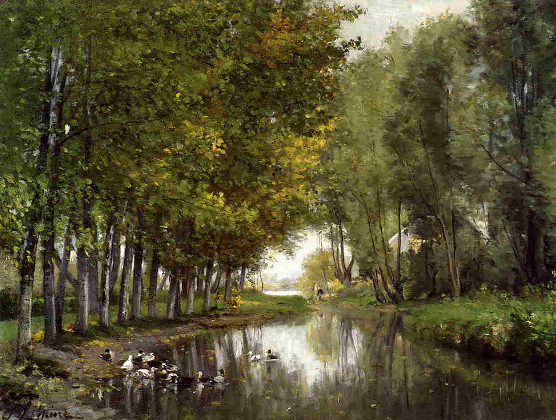 Bras de Seine du Côte de Neuilly, vintage artwork by Stanislas Lepine, 12x8" (A4) Poster