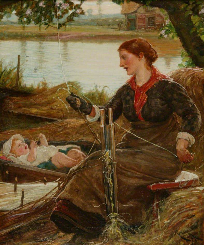 Osier Peeling on the Cam, vintage artwork by Robert Walker Macbeth, R.A., R.W.S., 12x8" (A4) Poster