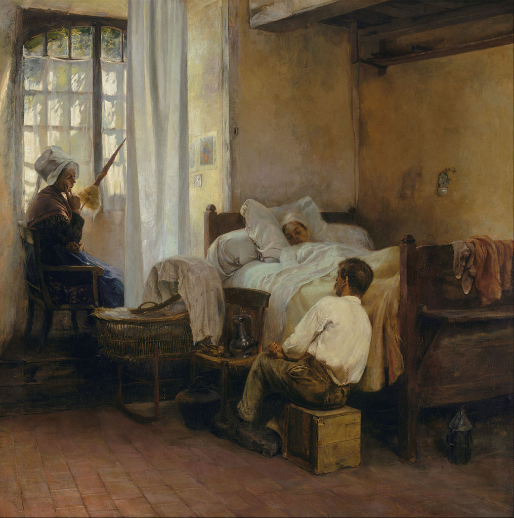 The first born, vintage artwork by Gaston La Touche, 12x8" (A4) Poster