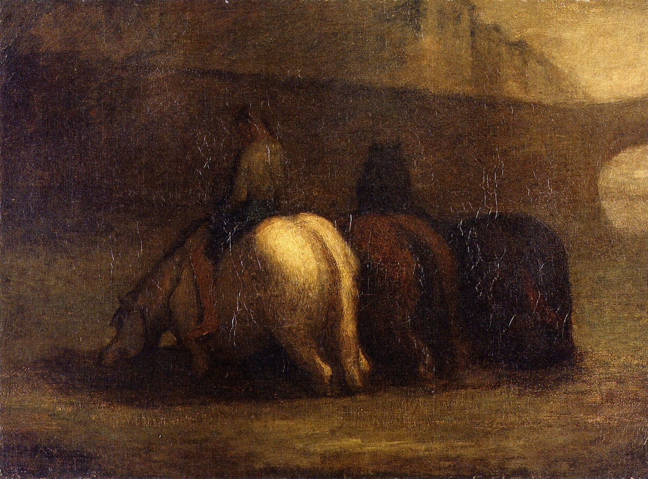 L'abreuvoir, vintage artwork by Honore Daumier, A3 (16x12") Poster Print