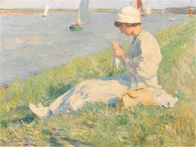 Girl by Lakeside by Jan Toorop,A3(16x12")Poster
