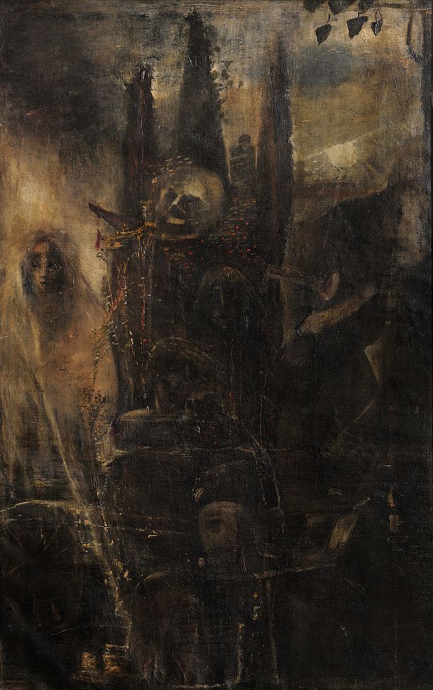 The cliff of death, vintage artwork by Lajos Gulácsy, 12x8" (A4) Poster