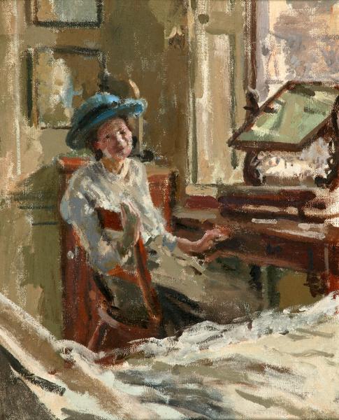 The Blue Hat, vintage artwork by Walter Richard Sickert, 12x8" (A4) Poster