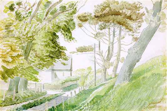 Litlington, Sussex, vintage artwork by Eric Ravilious, 12x8" (A4) Poster