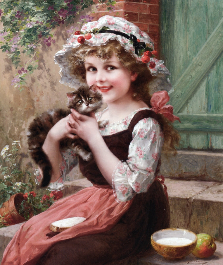 The Little Kittens by Emile Vernon,16x12(A3) Poster