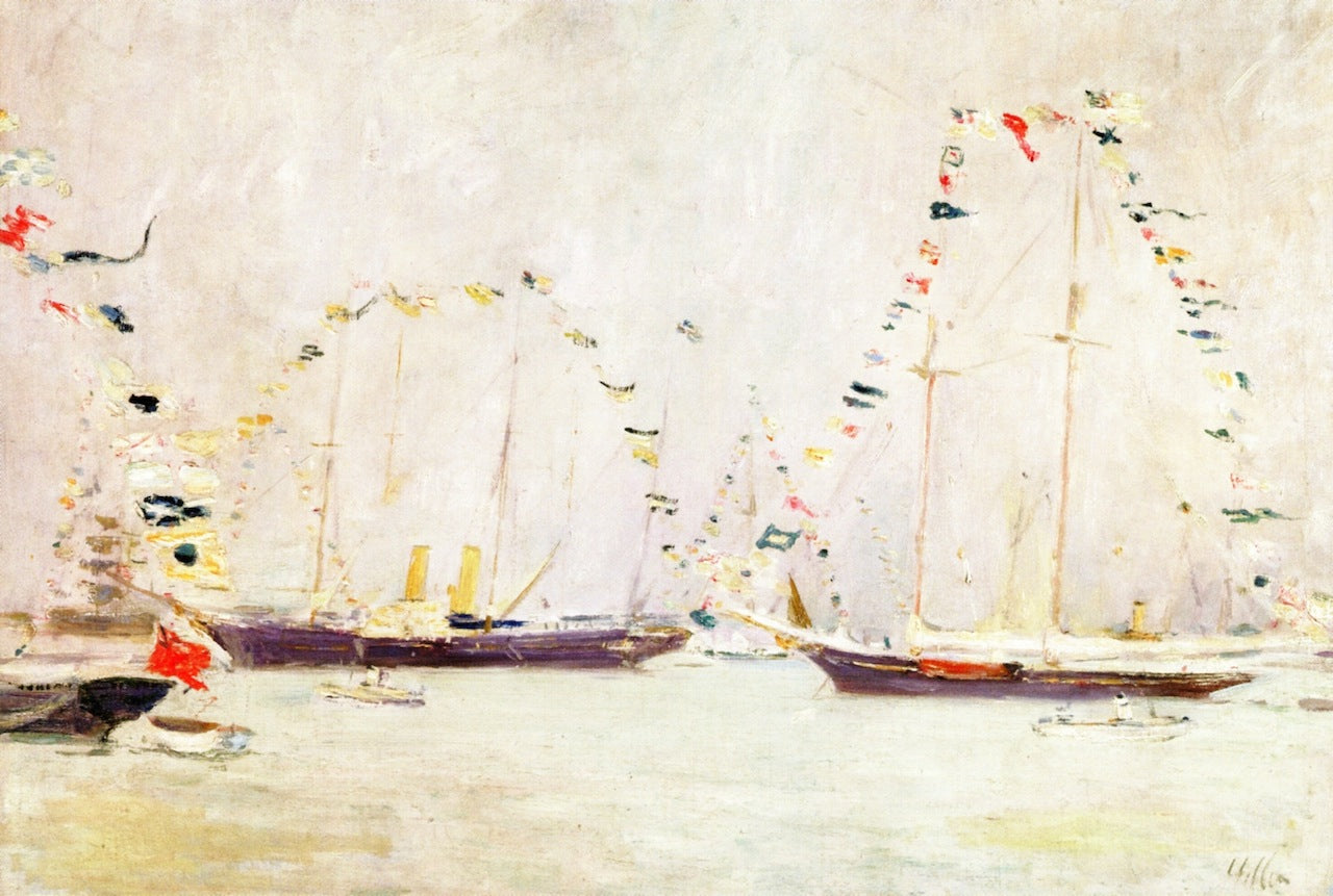 Bedecked Yachts Entering Port, vintage artwork by Paul Cesar Helleu, 12x8" (A4) Poster