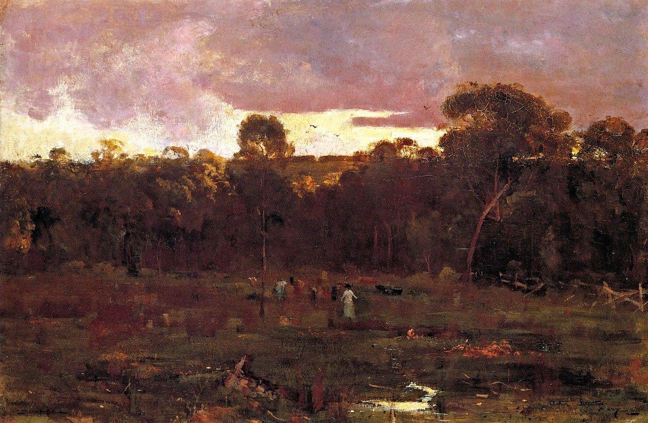 June Evening, Box Hill, vintage artwork by Sir Arthur Streeton, 12x8" (A4) Poster