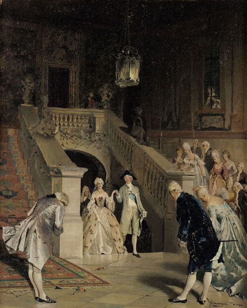 The Reception, vintage artwork by Johann Hamza, 12x8" (A4) Poster