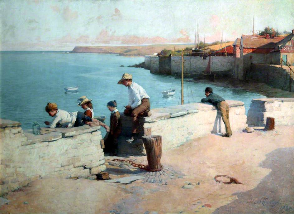 Evening at Padstow, Cornwall by Sir William Llewellyn,A3(16x12")Poster