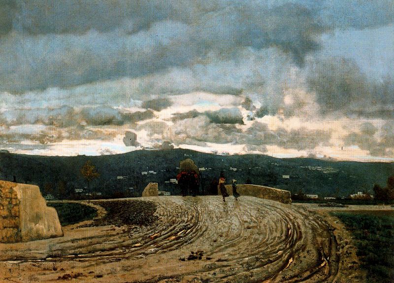 Novembre, vintage artwork by Telemaco Signorini, 12x8" (A4) Poster