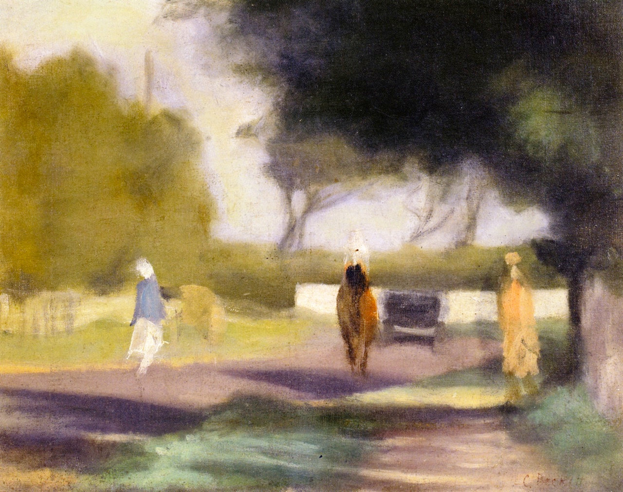 Morning Ride, vintage artwork by Clarice Beckett, 12x8" (A4) Poster