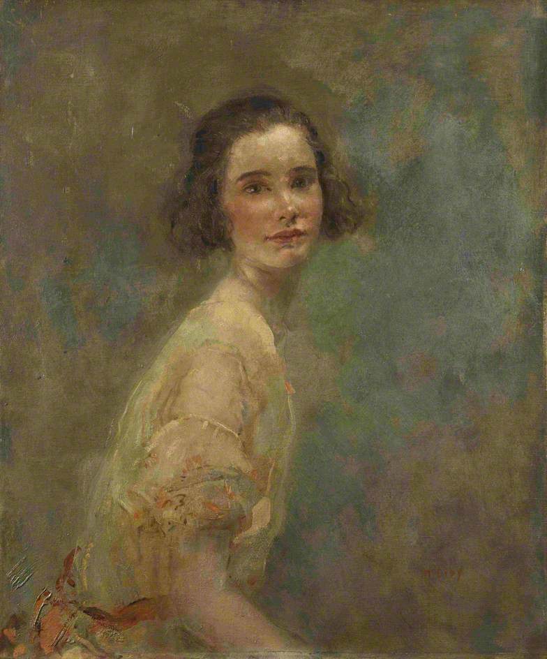 Miss Jeanne Courtauld, vintage artwork by Ambrose McEvoy, 12x8" (A4) Poster