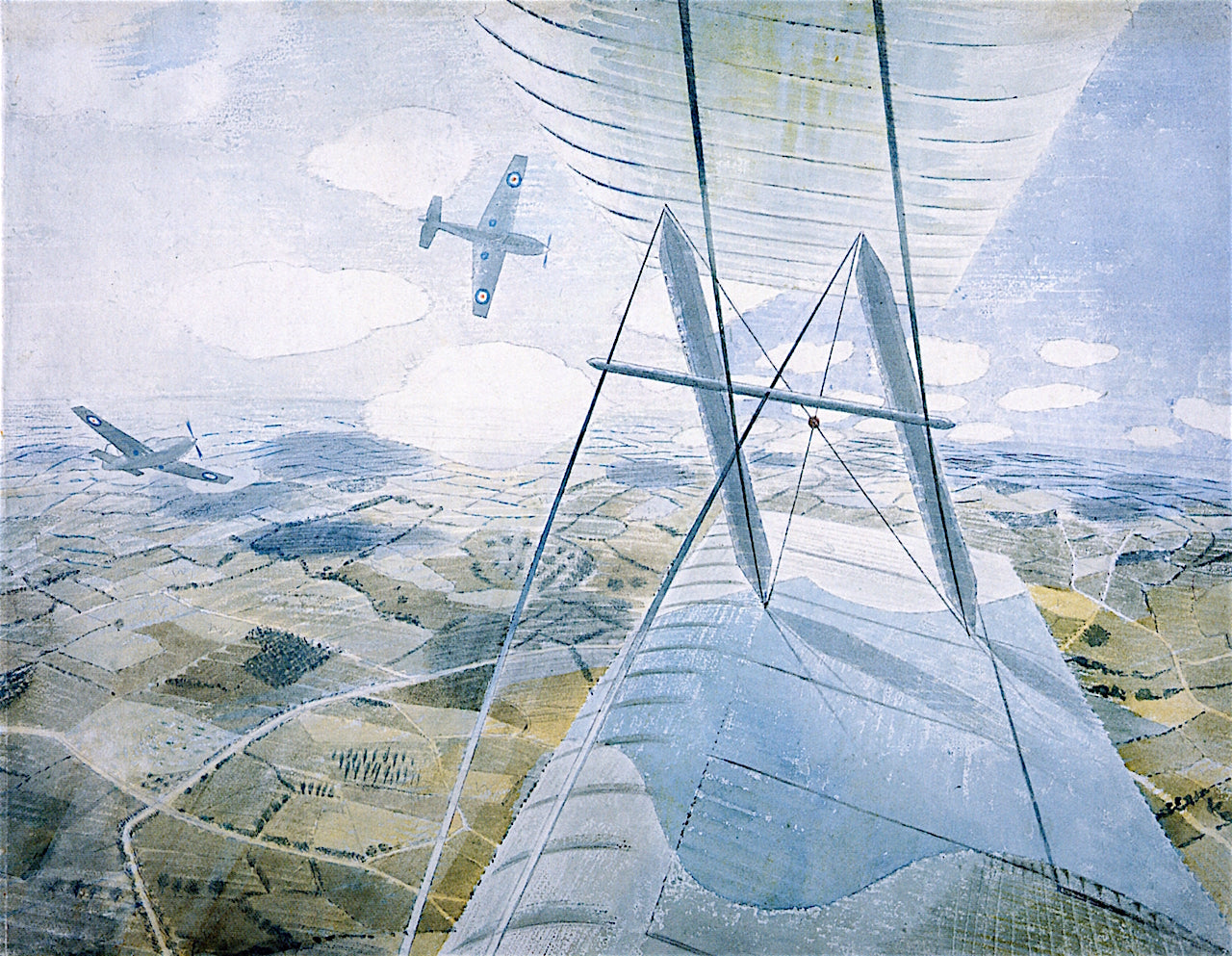 Hurricanes in Flight by Eric Ravilious,16x12(A3) Poster