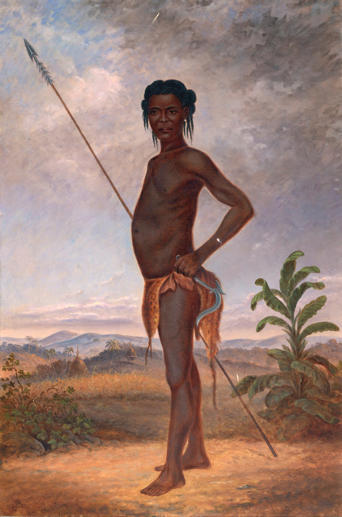 Niam-Niam Man, vintage artwork by Antonio Zeno Shindler, 12x8" (A4) Poster