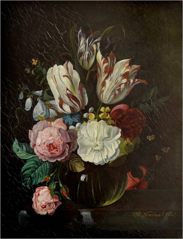 Flower Still-Life, vintage artwork by Jan Frans van Dael, 12x8" (A4) Poster