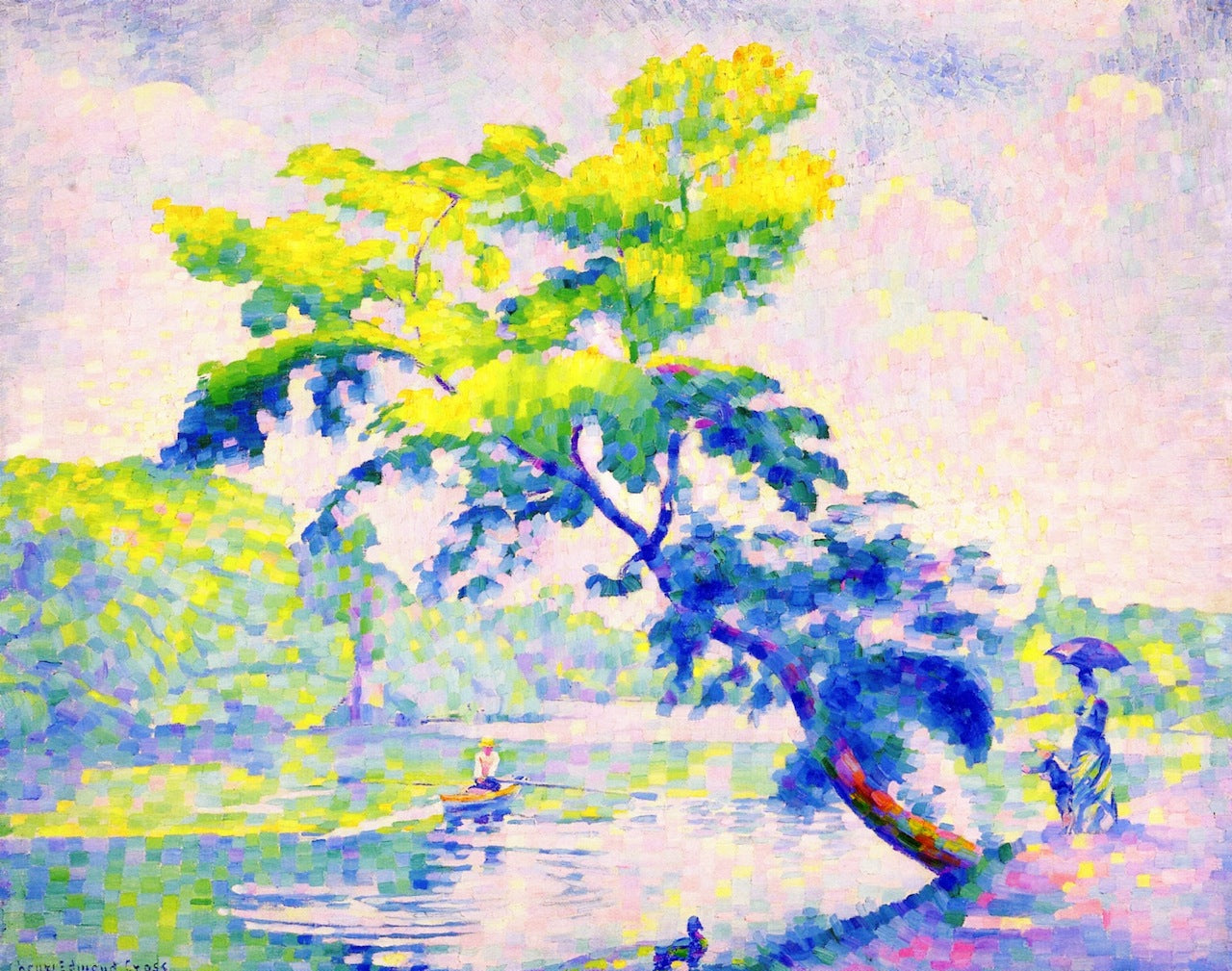 Leaning Tree, vintage artwork by Henri-Edmond Cross, 12x8" (A4) Poster