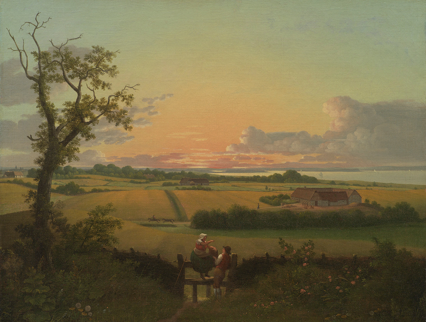 Landscape with a Stile, Island of Møn, vintage artwork by Christoffer Wilhelm Eckersberg, 12x8" (A4) Poster