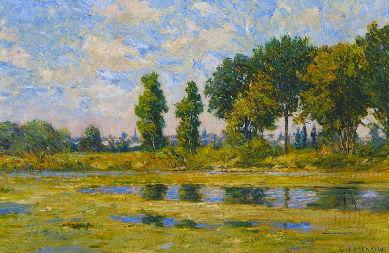 The Salt Pond, vintage artwork by Lewis Henry Meakin, 12x8" (A4) Poster