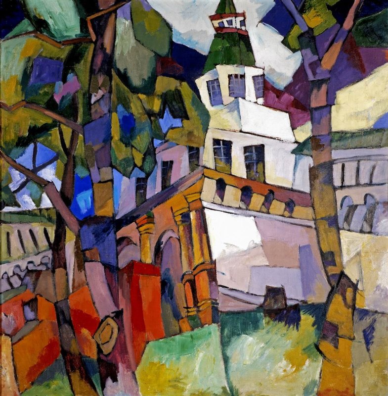 Gate with a Tower. New Jerusalem, vintage artwork by Aristarkh Lentulov, 12x8" (A4) Poster