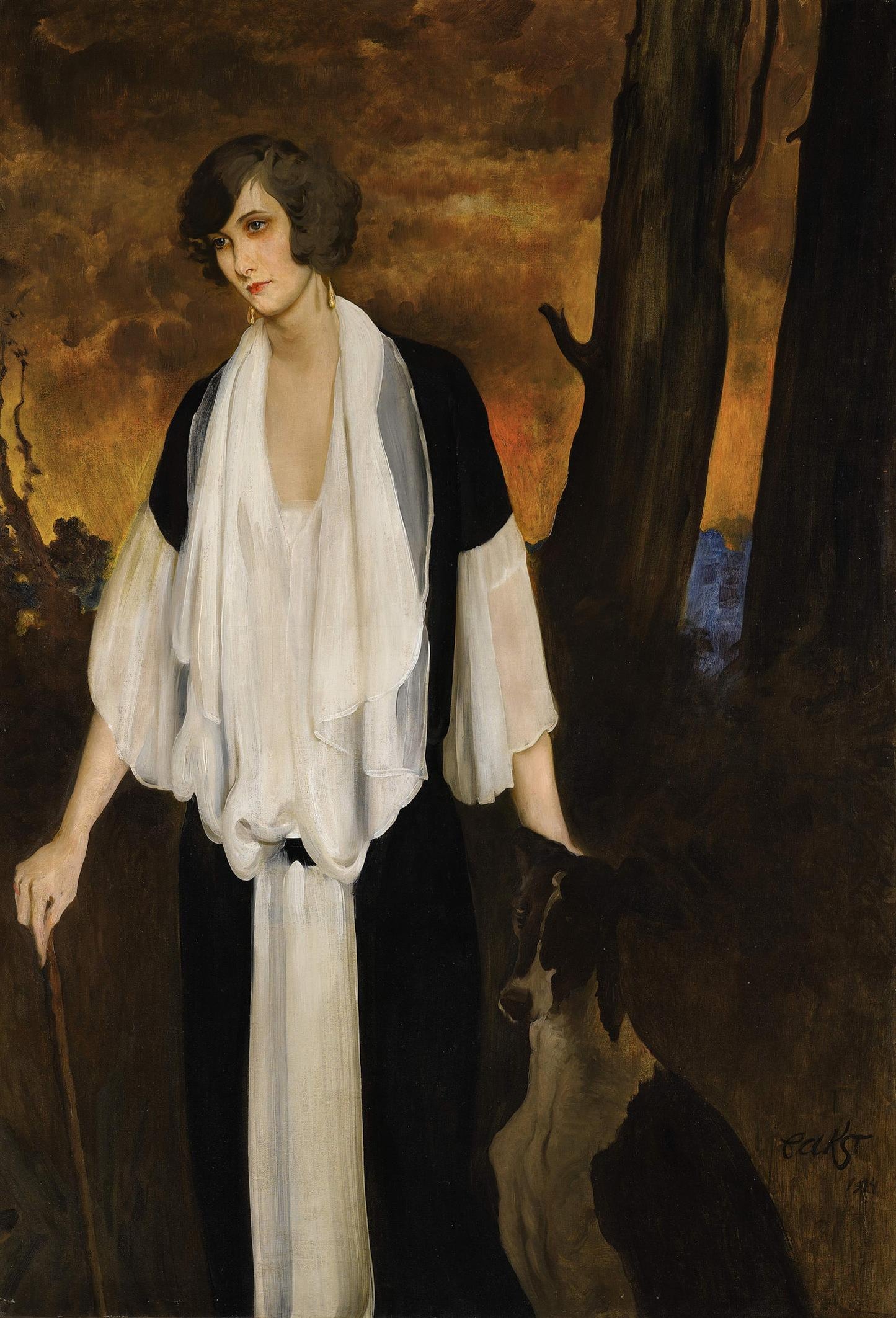 Portrait of Rachel Strong, the Future Countess Henri de Boisgelin, vintage artwork by Leon Bakst, 12x8" (A4) Poster