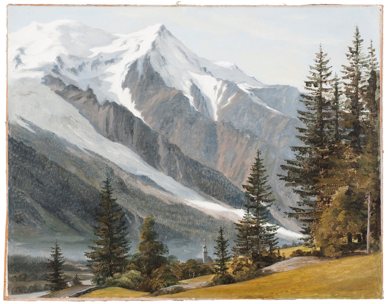 Mont-Blanc, vintage artwork by Martinus Rørby e, A3 (16x12") Poster Print