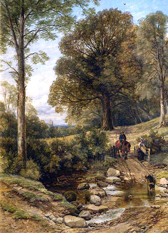 The Road through the Wood, vintage artwork by Thomas Creswick, A3 (16x12") Poster Print