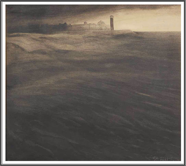 The Old Lighthouse at Dusk, vintage artwork by Leon Spilliaert, 12x8" (A4) Poster