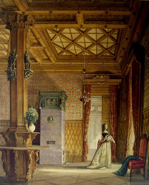 Palace of Count Schönborn, vintage artwork by Eduard Gerhardt, A3 (16x12") Poster Print