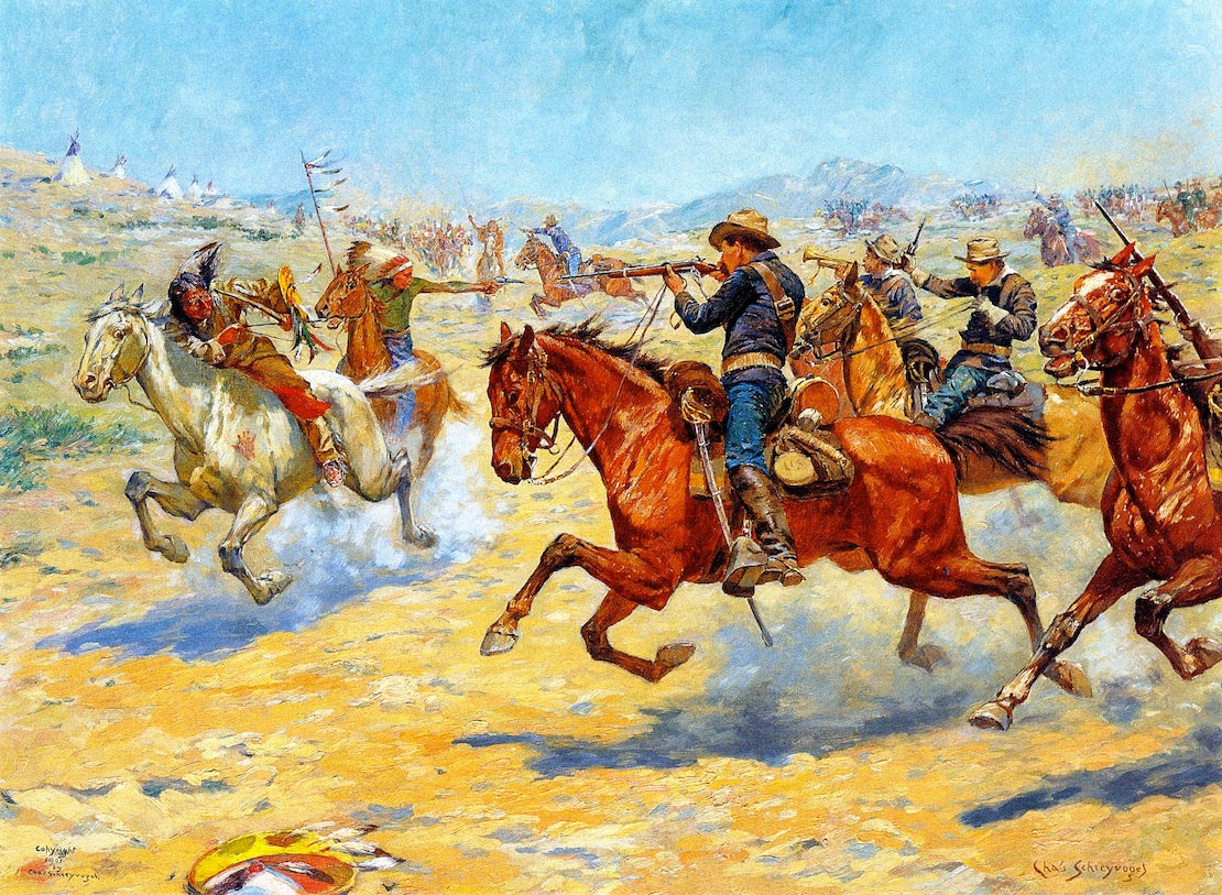 A Sharp Encounter by Charles Schreyvogel,A3(16x12")Poster