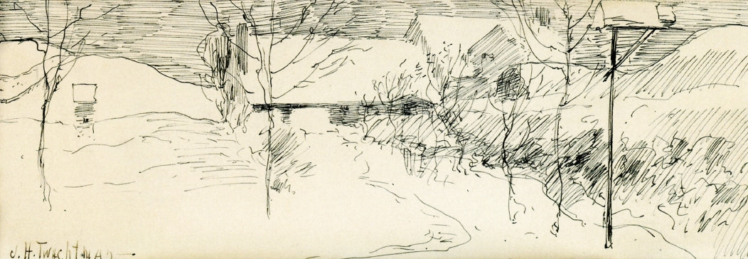 Artist's House, Greenwich, Connecticut, vintage artwork by John Twachtman, 12x8" (A4) Poster