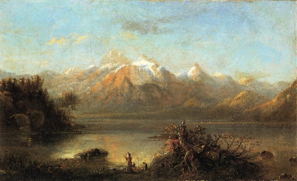 Indian Encampment, vintage artwork by Alfred Jacob Miller, A3 (16x12") Poster Print