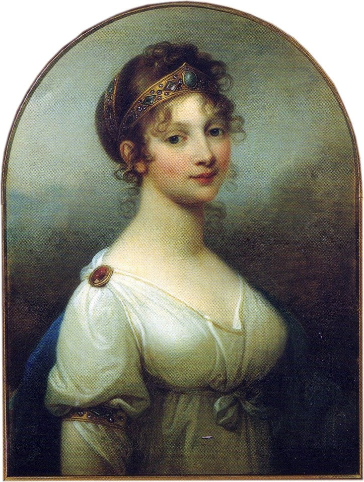 Portrait of Queen Louise of Prussia, vintage artwork by Josef Grassi, 12x8" (A4) Poster