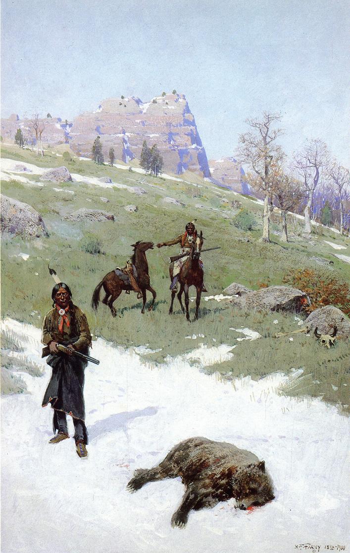 The End of a Monarch, vintage artwork by Henry F. Farny, 12x8" (A4) Poster