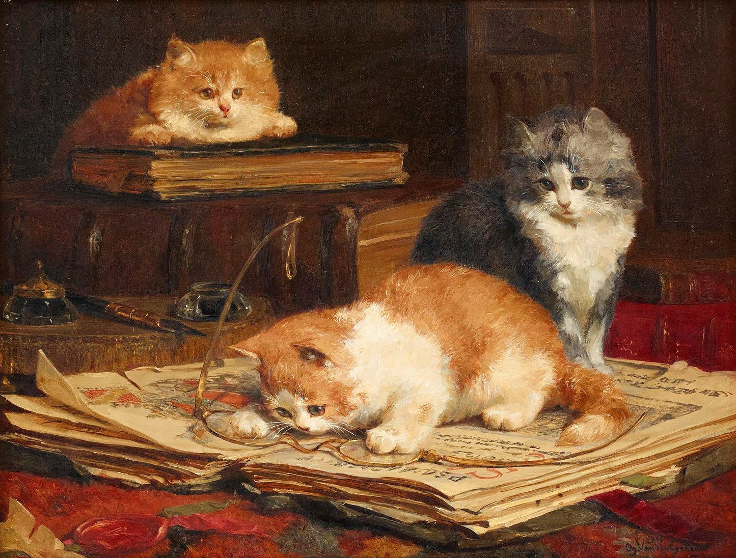 petits curieux by Charles van den Eycken,A3(16x12")Poster