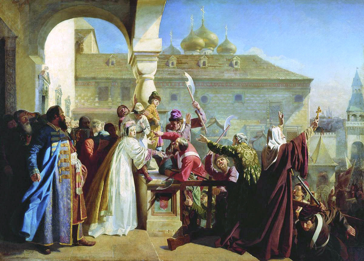 The Streltsy uprising, vintage artwork by Nikolai Dmitriev-Orenburgsky, 12x8" (A4) Poster