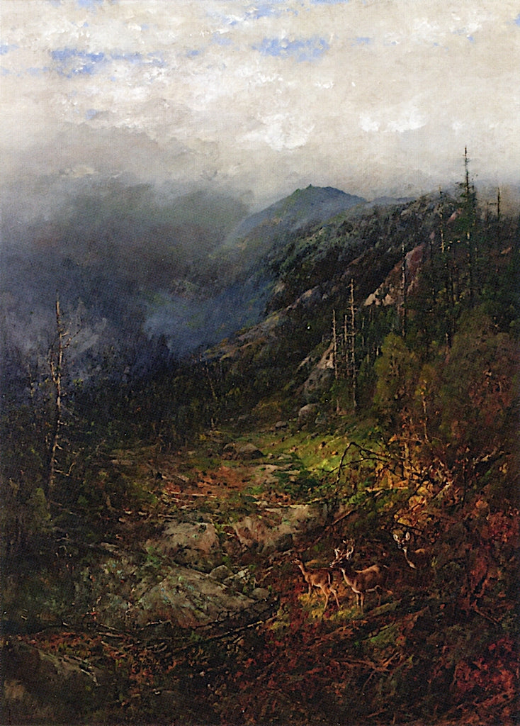Passing Shower - Adirondacks, vintage artwork by William Louis Sonntag, Sr, 12x8" (A4) Poster