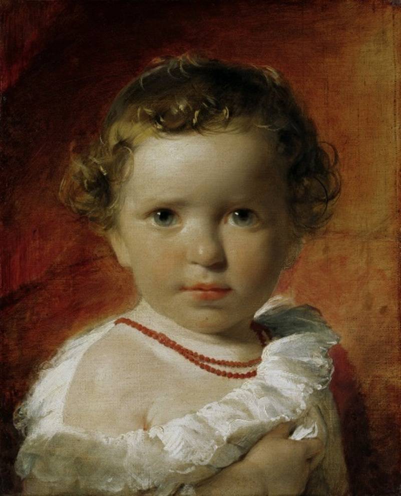 Portrait of Princess Caroline of Liechtenstein between the ages of one and a half years, vintage artwork by Friedrich von Amerling, A3 (16x12") Poster Print