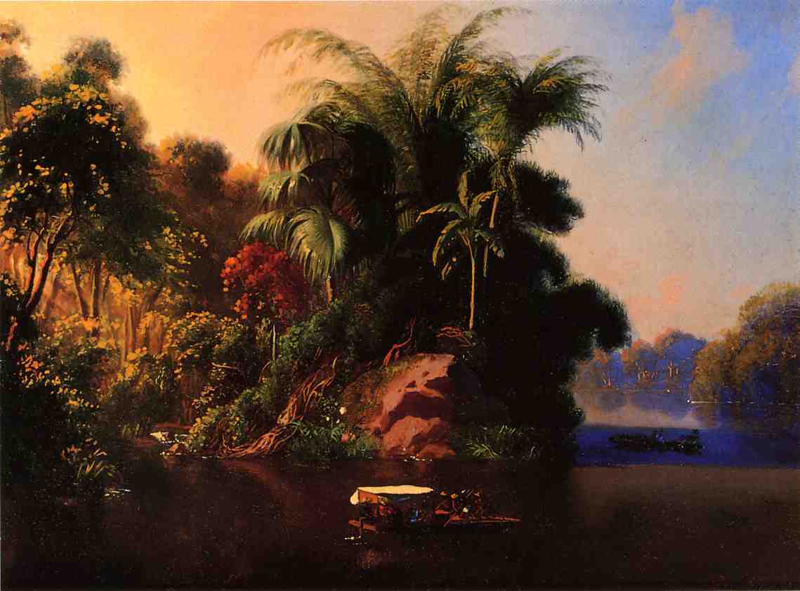 Boating on The Changres River, vintage artwork by Charles Christian Nahl, A3 (16x12") Poster Print