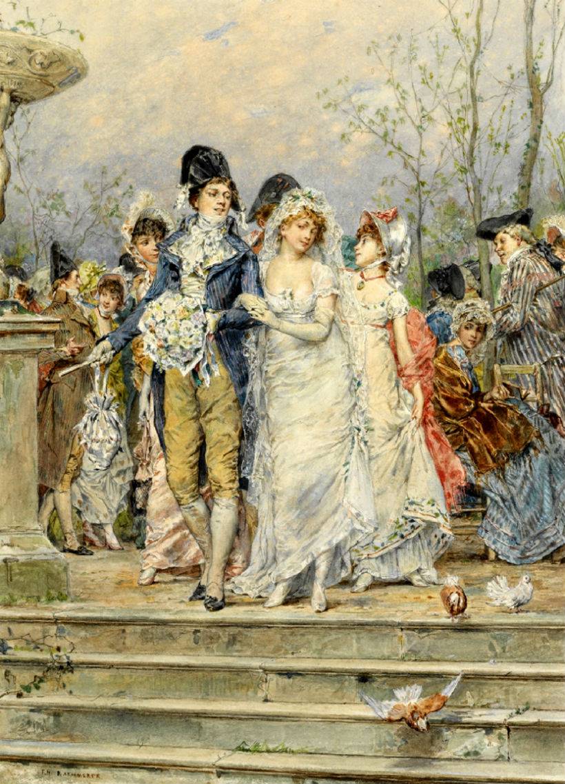 The Revolutionist's Bride, vintage artwork by Frederik Henrdik Kaemmerer, 12x8" (A4) Poster