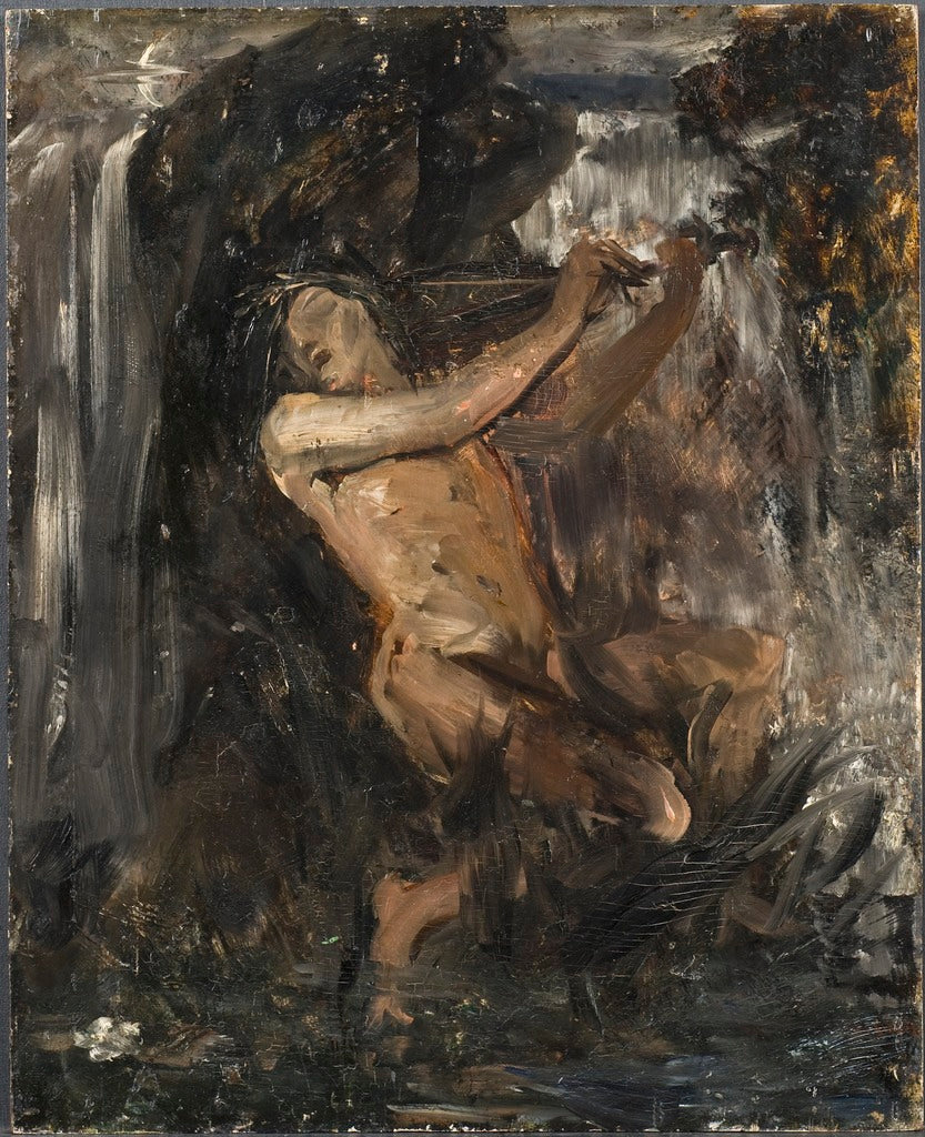 Sketch for The Water Sprite, vintage artwork by Ernst Josephson, 12x8" (A4) Poster