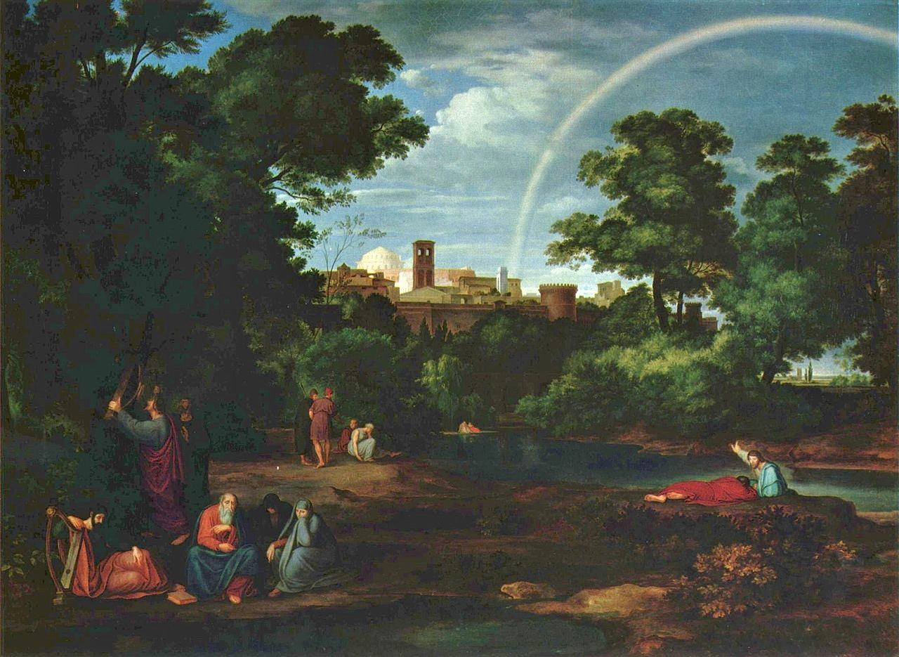 Jews in Baby lonian Captivity, vintage artwork by Johann Heinrich Ferdinand Olivier, 12x8" (A4) Poster